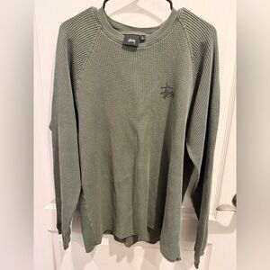 Stussy Raglan Green Thermal Sweater